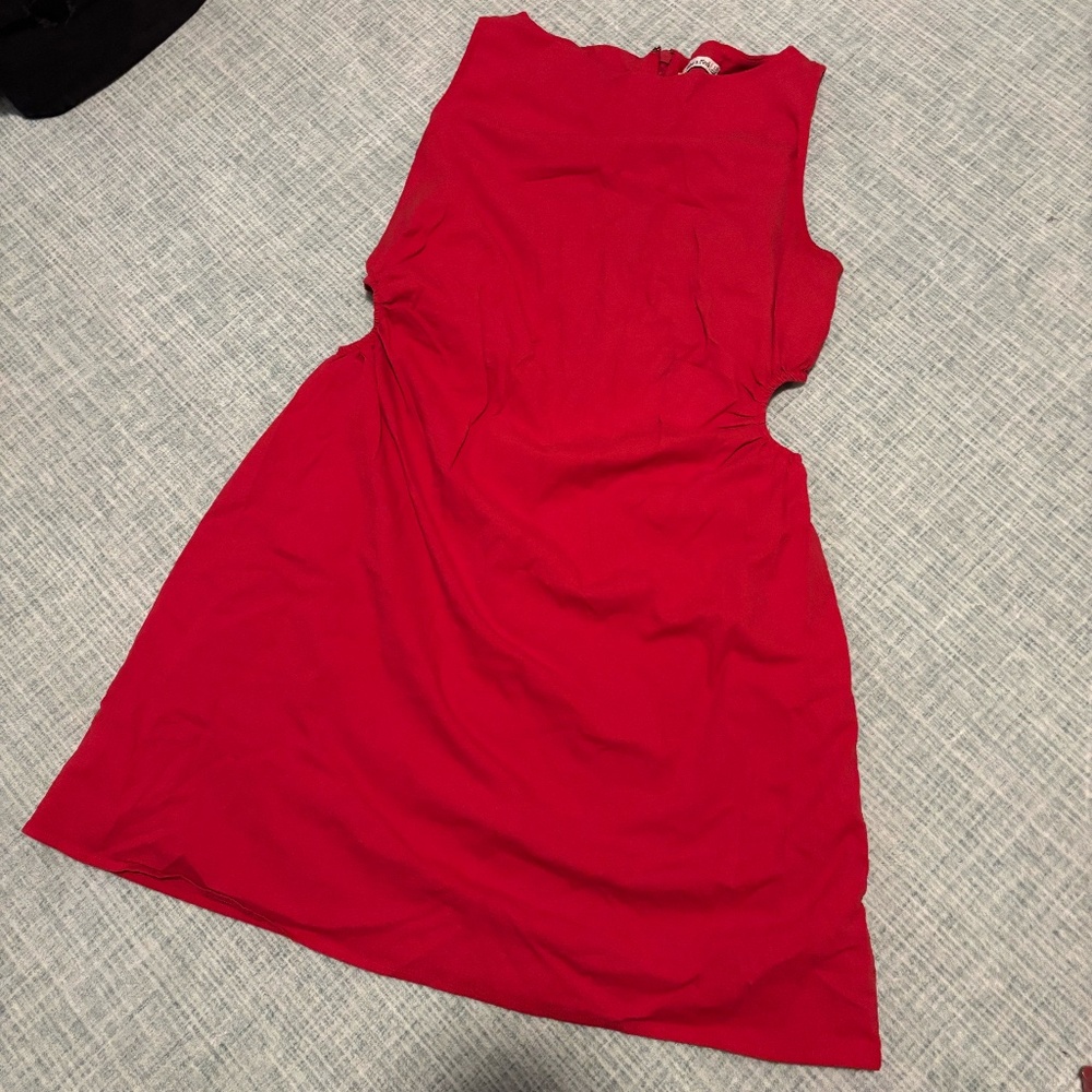 Womens Stretch Cotton Cutout Mini Dress